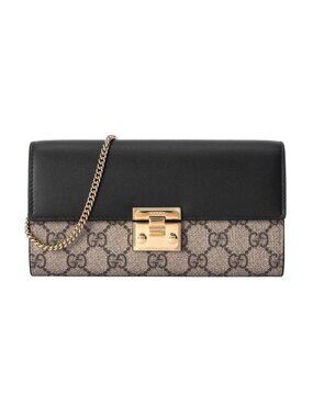 Gucci Long Wallet GG Supreme Brown Black